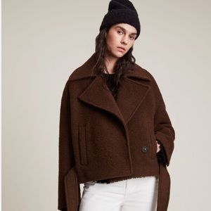 All Saints Wool Boston Jacket - Chocolate